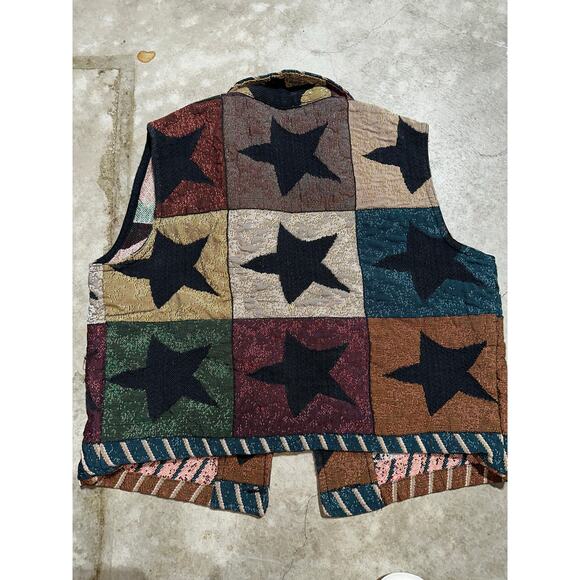 Don't mess with Texas Tapestry Vest Made In USA Vintage 1990s Sz m - Picture 3 of 5